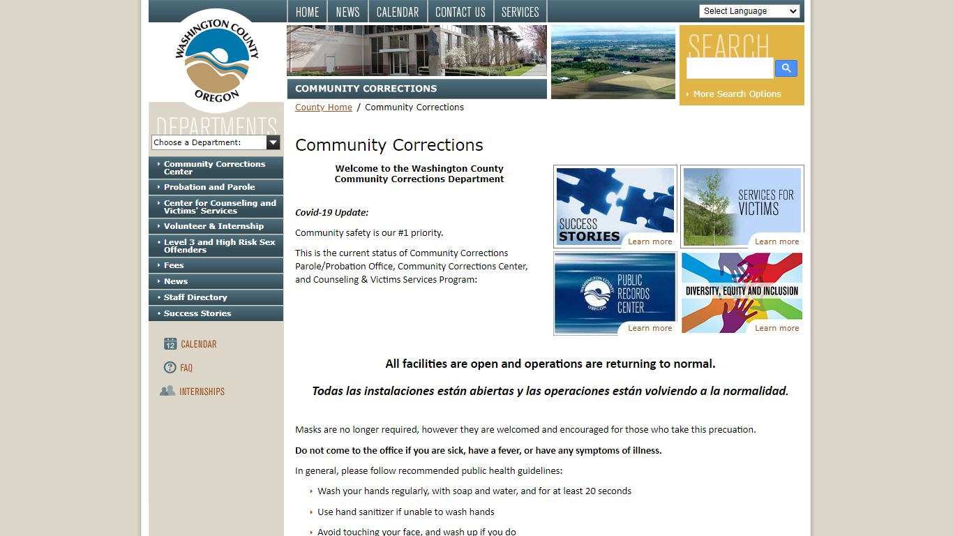 Community Corrections - Washington County, Oregon